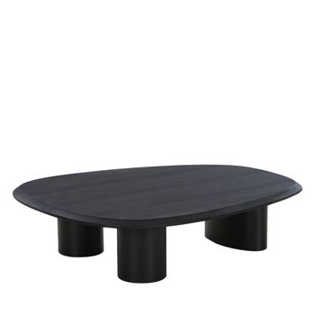 Mesa de centro en mdf chapado en fresno negro