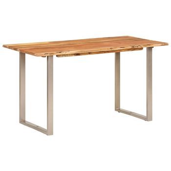 Mesa De Comedor De Madera Maciza De Acacia 140x70x76 Cm Vidaxl