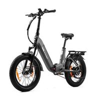bicicleta electrica plegable ttgo f7 250w 48v 15ah fat bike de 20r gris