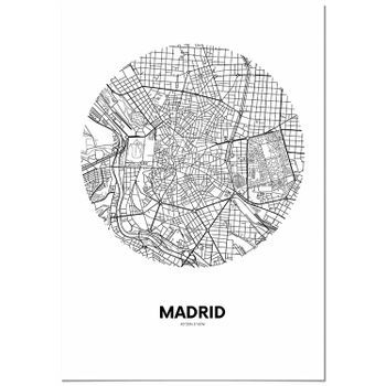 Panorama Cartón Pluma Mapa Circulo De Madrid 70 X 100 Cm | Impreso En Cartón Pluma De Alta Calidad | Cuadros Decoración Salón | Cuadros Para