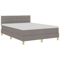cama box spring led con cabecera taupe 140 x 200 cm tela vidaxl