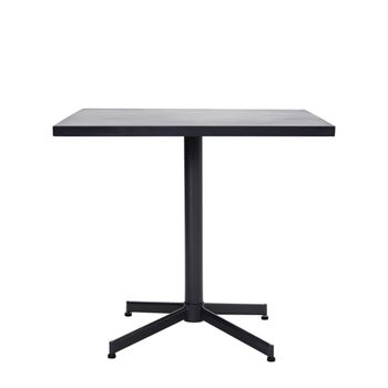 Mesa de comedor cuadrada de metal negro para 4 personas
