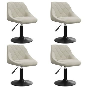 Sillas De Comedor Giratorias 4 Unidades Terciopelo Color Crema Vidaxl