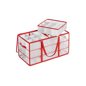 Caja Grande para Adornos de Navidad, Rojo Cereza