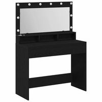 mesa tocador  mesa de maquillaje roble negro 100 x 41 x 135 cm madera de ingenieria
