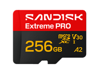tarjeta micro sd - sandisk extreme pro 256 gb hasta 250 mbs de lectura 5k y 4k uhd v30 a2 u3 uhd-i adaptador sd negro