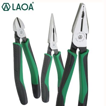 LAOA-Alicates de combinación profesionales, Alicates de punta larga, herramientas de pesca, cortador de alambre, pelado, tipo americano, hecho en Taiwán, 1 unidad