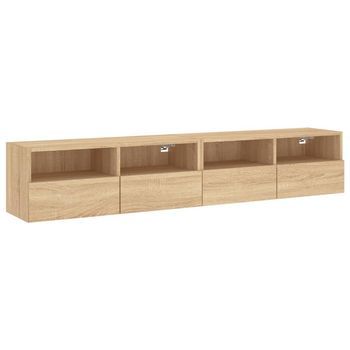 Muebles De Pared Para Tv 2 Uds Madera Roble Sonoma 80x30x30 Cm Vidaxl
