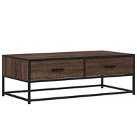 mesa de centromesa auxiliarmesita de centro madera ingenieria metal marron 100x50x35 cm