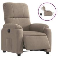 sillon reclinable electrico tela de microfibra gris taupe vidaxl