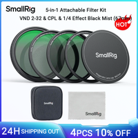 kit de filtro magnetico acoplable smallrig 5 en 1 vnd 2-32 y cpl y 14 efecto niebla negra 67 mm con anillo adaptador roscado -4726