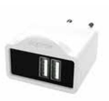 CARGADOR DE PARED APPROX 2USB 1A CON SOPORTE BLANCO