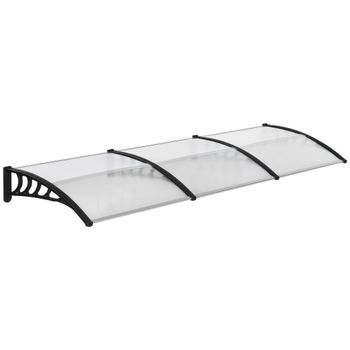 Outsunny Marquesina para puerta techo en policarbonato marquesina para puerta de entrada borde en aluminio contra la lluvia y UV   Aosom España