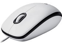 raton - logitech m100 con cable usb 3 botones 1000 dpi ambidiestro pcmac blanco