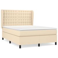 cama tapizada 193x147x128 cm tejido - crema