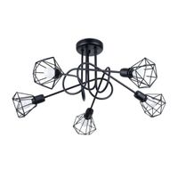 lampara de techo mozosa negro 5 luces