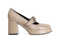 escote de napa con hebilla taupe 40