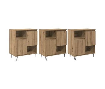 Aparador - mueble de almacenamiento 3 pcs roble artesanal 60 x 35 x 70 cm es58
