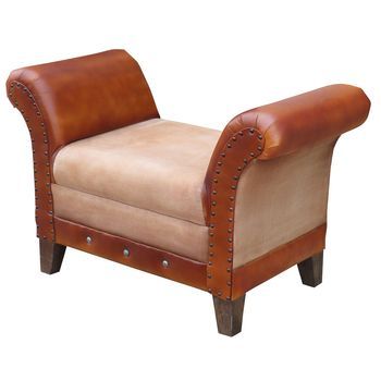 Banqueta Tapizada Marrón 88x49x62