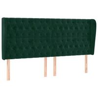 cabecero con orejas de terciopelo verde oscuro 183x23x118128cm vidaxl