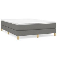estructura de cama doble matrimonial - con somier tela gris oscuro 140x190 cm