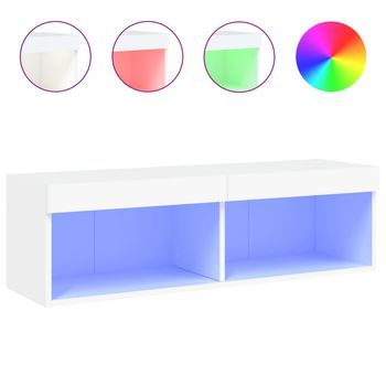 Mueble Para Tv Con Luces Led Blanco 100x30x30 Cm Vidaxl