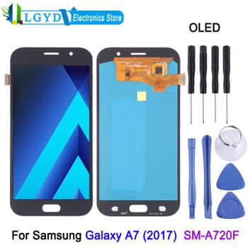 Pantalla LCD OLED de 5,7 pulgadas para Samsung Galaxy A7 (2017), pantalla de teléfono SM-A720F con digitalizador, montaje completo, reemplazo de reparación