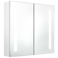 mueble de bano  armario de bano con espejo led blanco brillante 62x14x60 cm