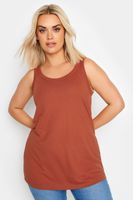 yours camiseta sin mangas terracota mujer curvy y tallas grandes yours