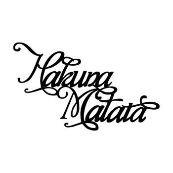 Decoración Pared De Metal Hakuna Matata 6 Negro 95x1.5x57 Cm