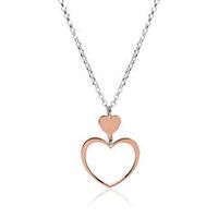 cadena de plata 925 corazones chapados en oro rosa