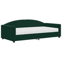 cama individual  sofa cama con colchon terciopelo verde oscuro 100x200 cm cfw97253