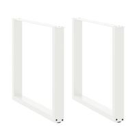 patas para mesa de comedor en forma de u 2 unidades color blanco 90 x 72-73 cm acero vidaxl