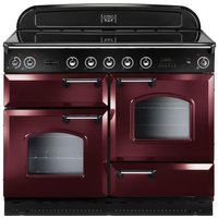 rangemaster classic 110 electric induction range cooker - cranberry  chrome cranberry