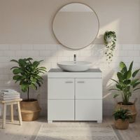 mueble de bano 2 espaciosos compartimentos 60 x 35 x 56 cm blanco