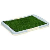 pawhut arenero para perros cesped artificial rejilla bandeja entrenamiento cachorros 63x485x6 cm multicolor   aosom espana