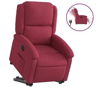 Vidaxl sillón eléctrico reclinable elevable de terciopelo rojo tinto