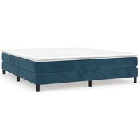 cama box spring con colchon terciopelo azul oscuro 180x200 cm vidaxl