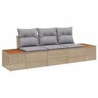 conjunto de sofa de jardin 3 piezas  mueble de jardin beige ratan sintetico