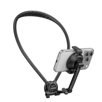 USAMS JOY02 Soporte de cuello magnético 360° giro imán N52 Hands-Free Vlog Selfie grabación para iPhone Android ciclismo