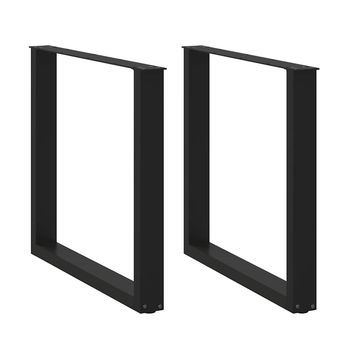 Patas Para Mesa De Comedor En Forma De U (2 Unidades), Color Negro, 90 X (72-73) Cm, Acero Vidaxl