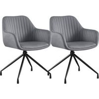 set de 2 sillas de comedor welby terciopelo gris oscuro 58x58x81 cm clp