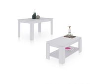pack mesa de comedor 140 y mesa de centro lya blanco artik blanco mate 140 x 78 x cm