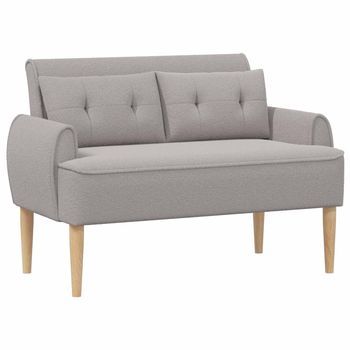 Sofá Amoroso Con Botones Acolchados Gris Claro 117 X 67 X 77 Cm Vidaxl