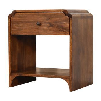 Muebles De Mesilla De Noche De Madera Maciza Artesanales Newton Chestnut