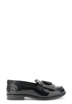 mocasines de piel envejecida con flecos black 37