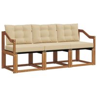 conjunto de sofas de exterior con cojin 3 piezas  mueble de jardin natural y beige