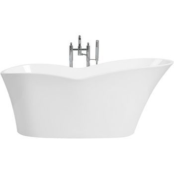 Bañera Independiente Acrílico Sanitario Blanco Brillante Ovalada 170 X 80 Cm Minimalista Moderno Dulcina