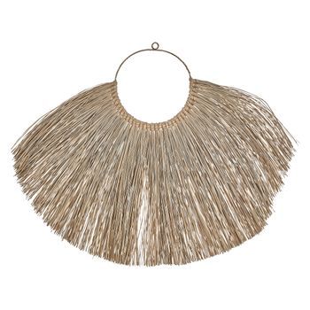 Decoración De Pared Boho Natural Color Claro Fibras De Jacinto De Agua Accesorio Redondo Hatinh