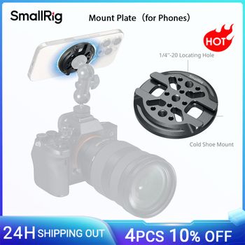 Placa de montaje de teléfono magnética SmallRig para iPhone con zapata fría para DJI Mic 2 para teléfono inteligente transmisión en vivo Selfies Monitor de cámara